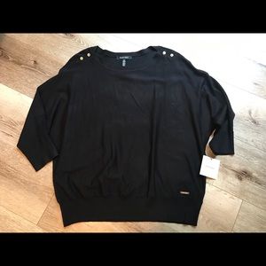 Ellen Tracy Black Batwing Pullover Sweater NWT Size XL